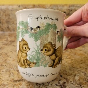 Vintage OTAGIRI JAPAN Animals Cup Mug Bear Cubs Marked Gibson Greeting Cards